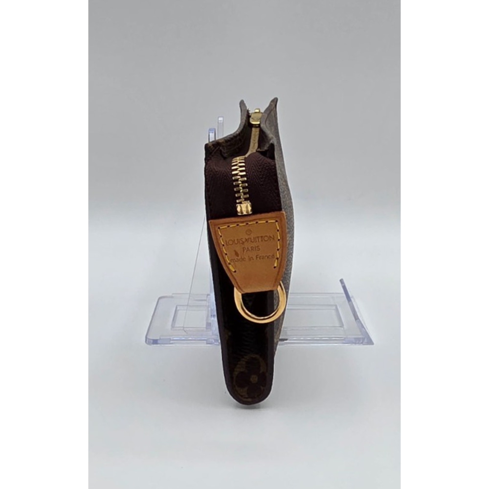 Louis Vuitton Monogram Mini Pochette Key Pouch Zip Coin Card Holder Brown Canvas - Picture 4 of 14